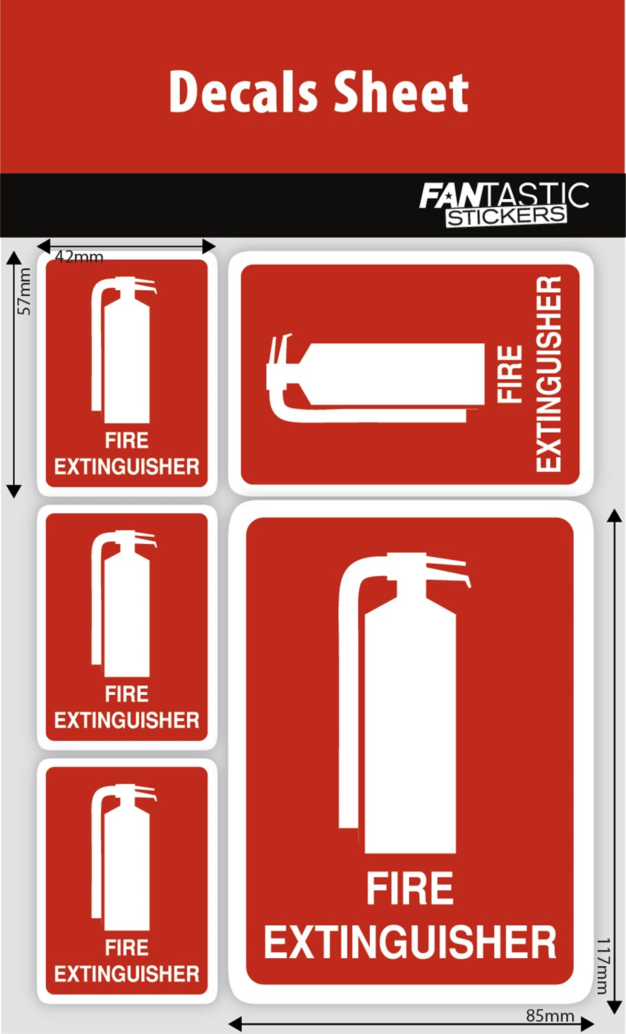 Fire Extinguisher Decals Sheet