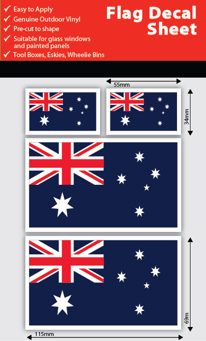 Australian Flag Decals Sheet