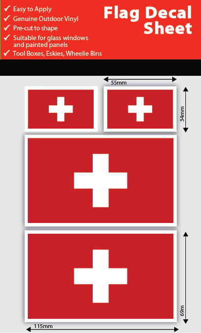 Switzerland Flag Decals Sheet