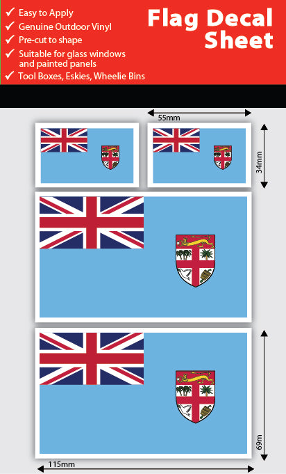 Fiji Flag Decals Sheet