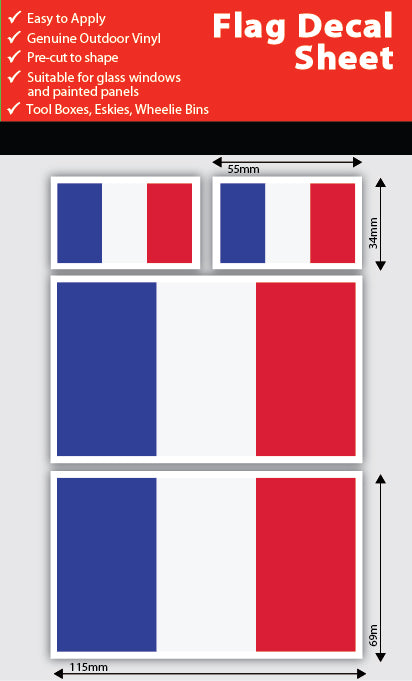 France Flag Decals Sheet