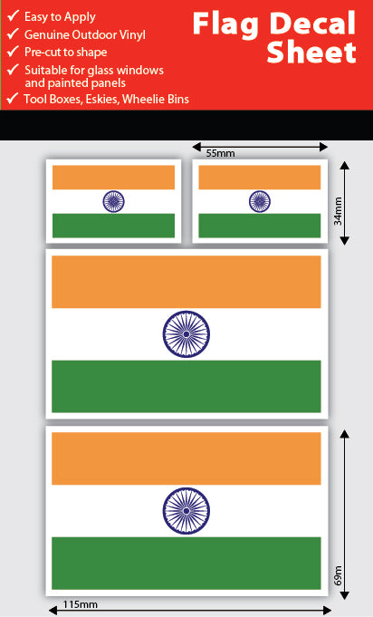 India Flag Decals Sheet