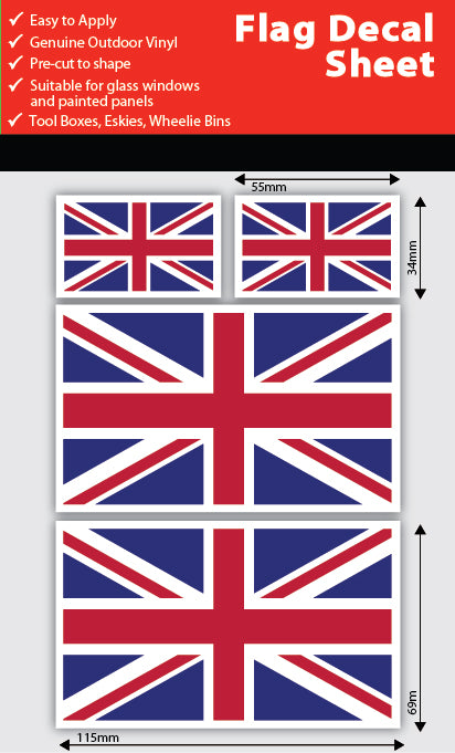 United Kingdom Flag Decals Sheet