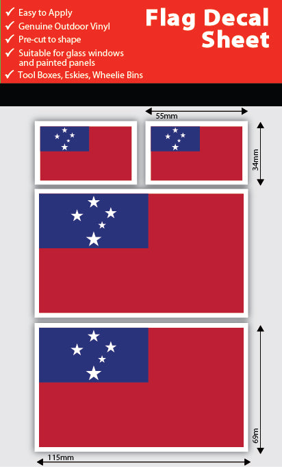 Western Samoa Flag Decals Sheet