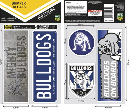 Bulldogs Bumper Decal Sheet