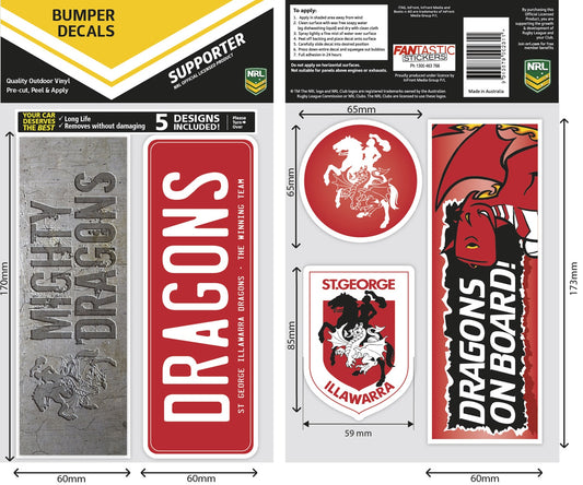 Dragons Bumper Decal Sheet