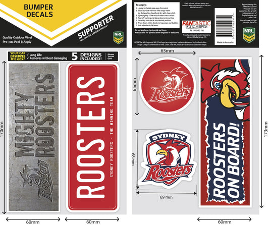 Roosters Bumper Decal Sheet