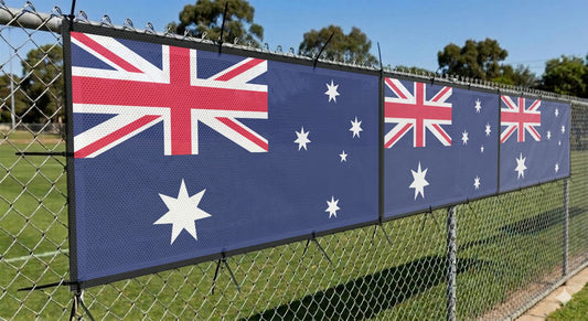 Repositionable Reuseable Recyclable One Way Vision Australian Flag Banner