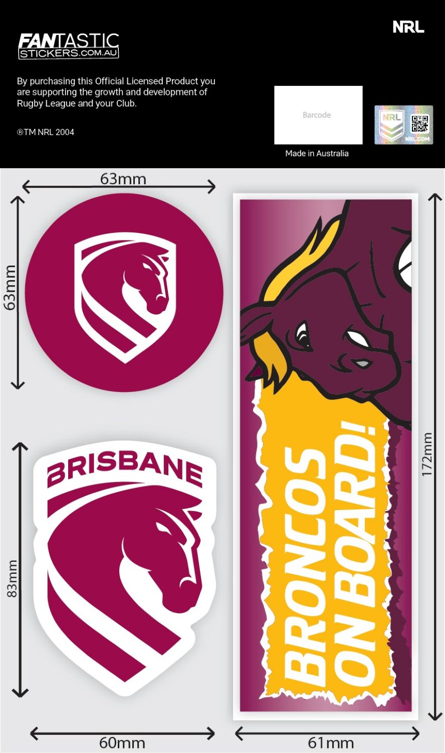 Broncos Bumper Decal Sheet