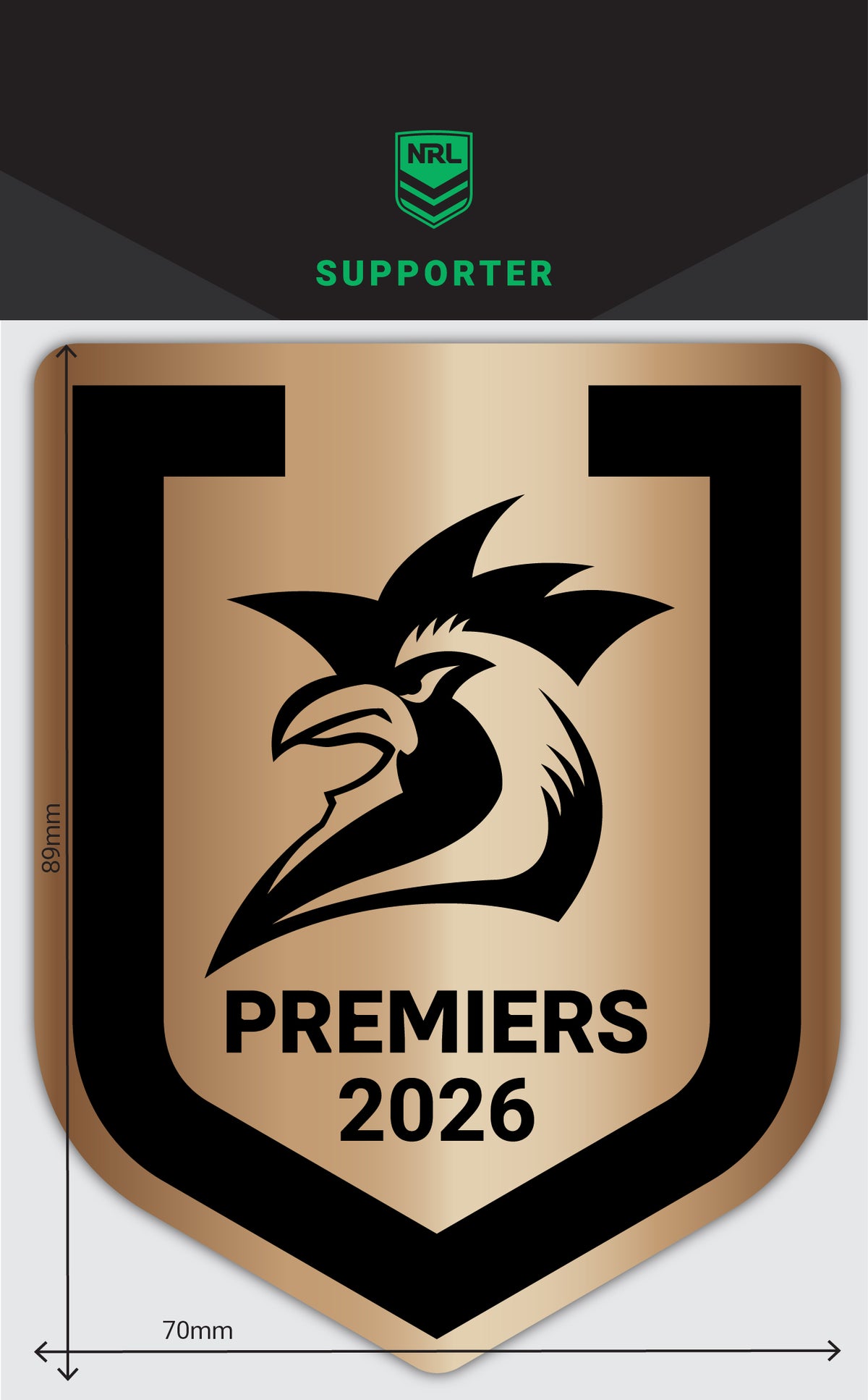 2026 NRL Premiers Brushed Gold Decal
