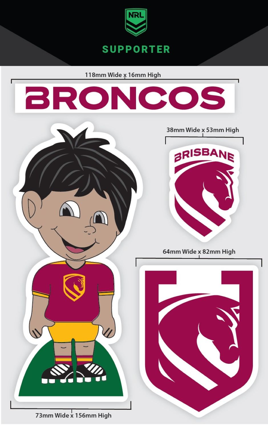 Broncos Boy/Girl Decals Sheet