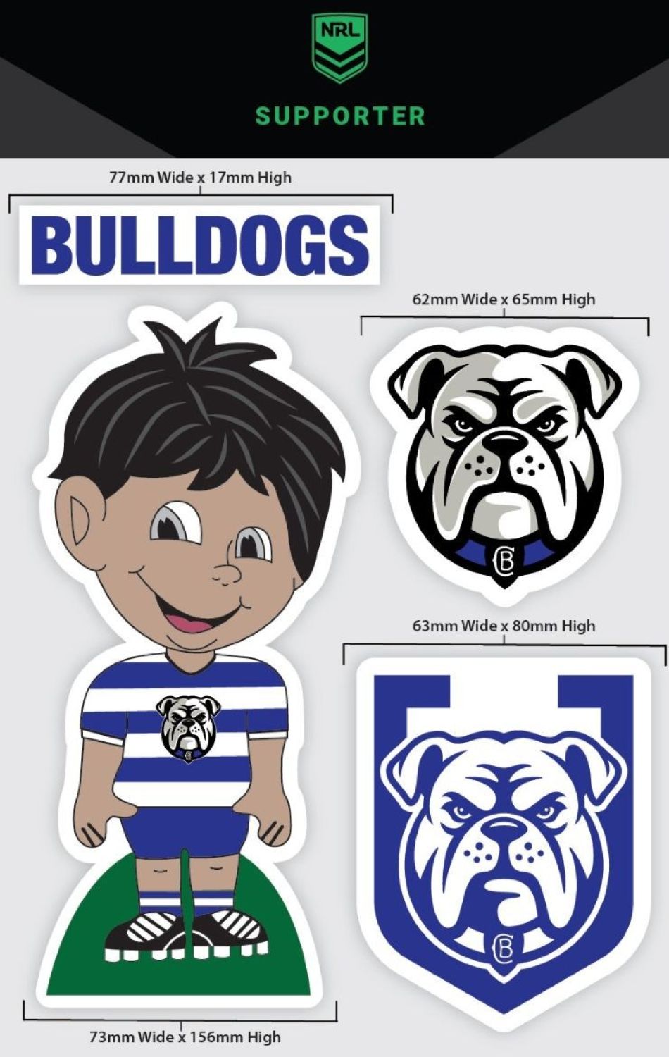 Bulldogs Boy/Girl Decals Sheet