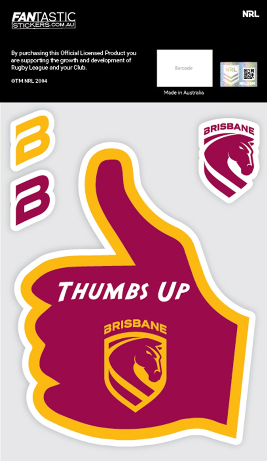 Broncos Thumbs Up Decals Sheet