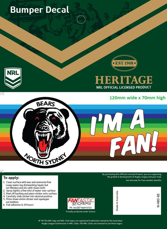 Bears Heritage Bumper Decal