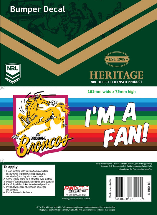 Broncos Heritage Bumper Decal