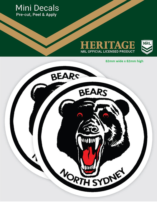 North Sydney Bears Heritage Mini Decals