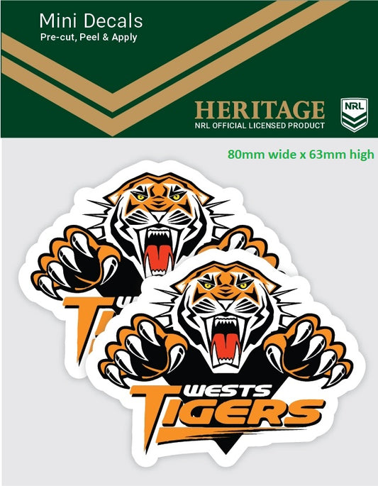 Wests Tigers Heritage Mini Decals