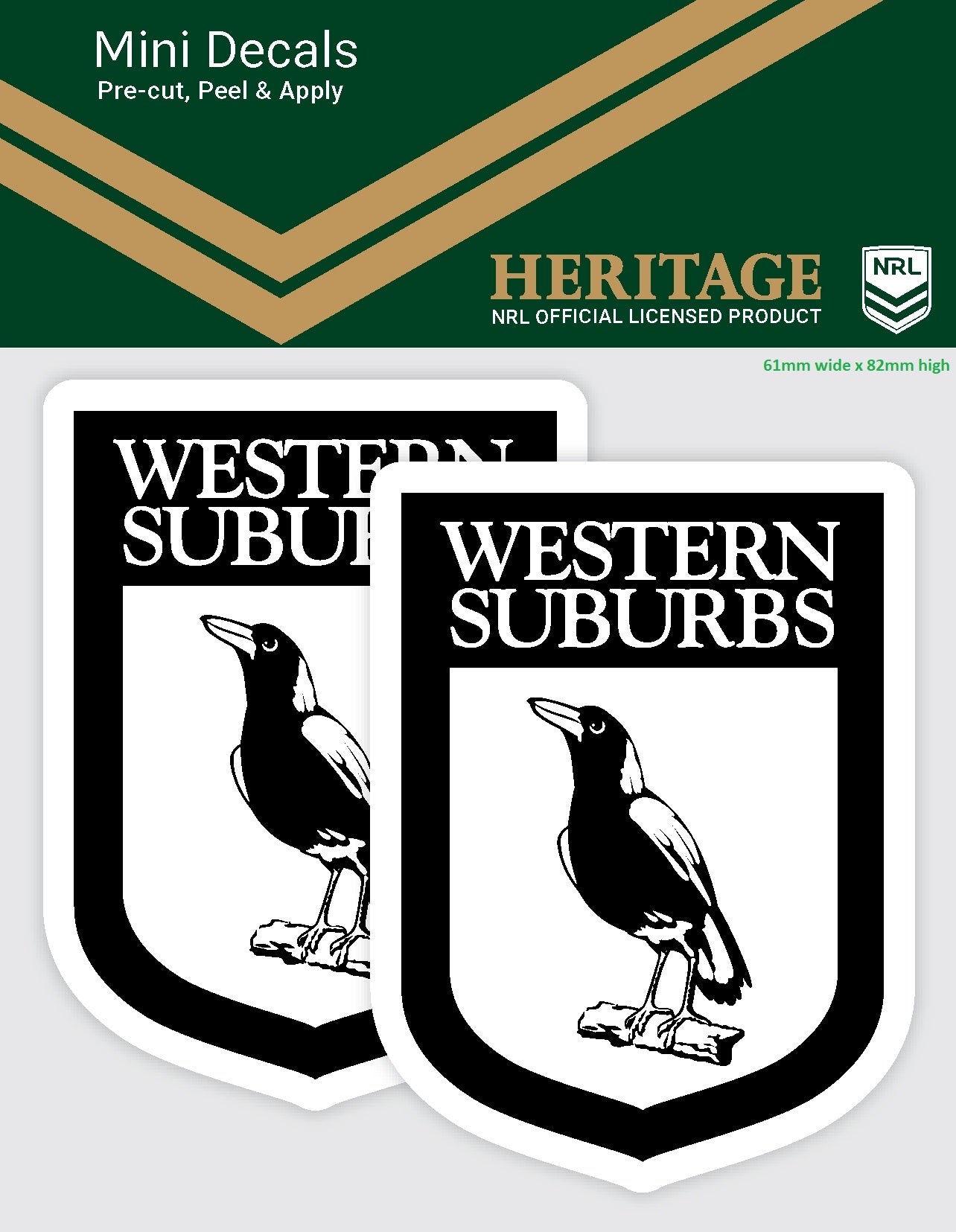 Western Suburbs Heritage Mini Decals