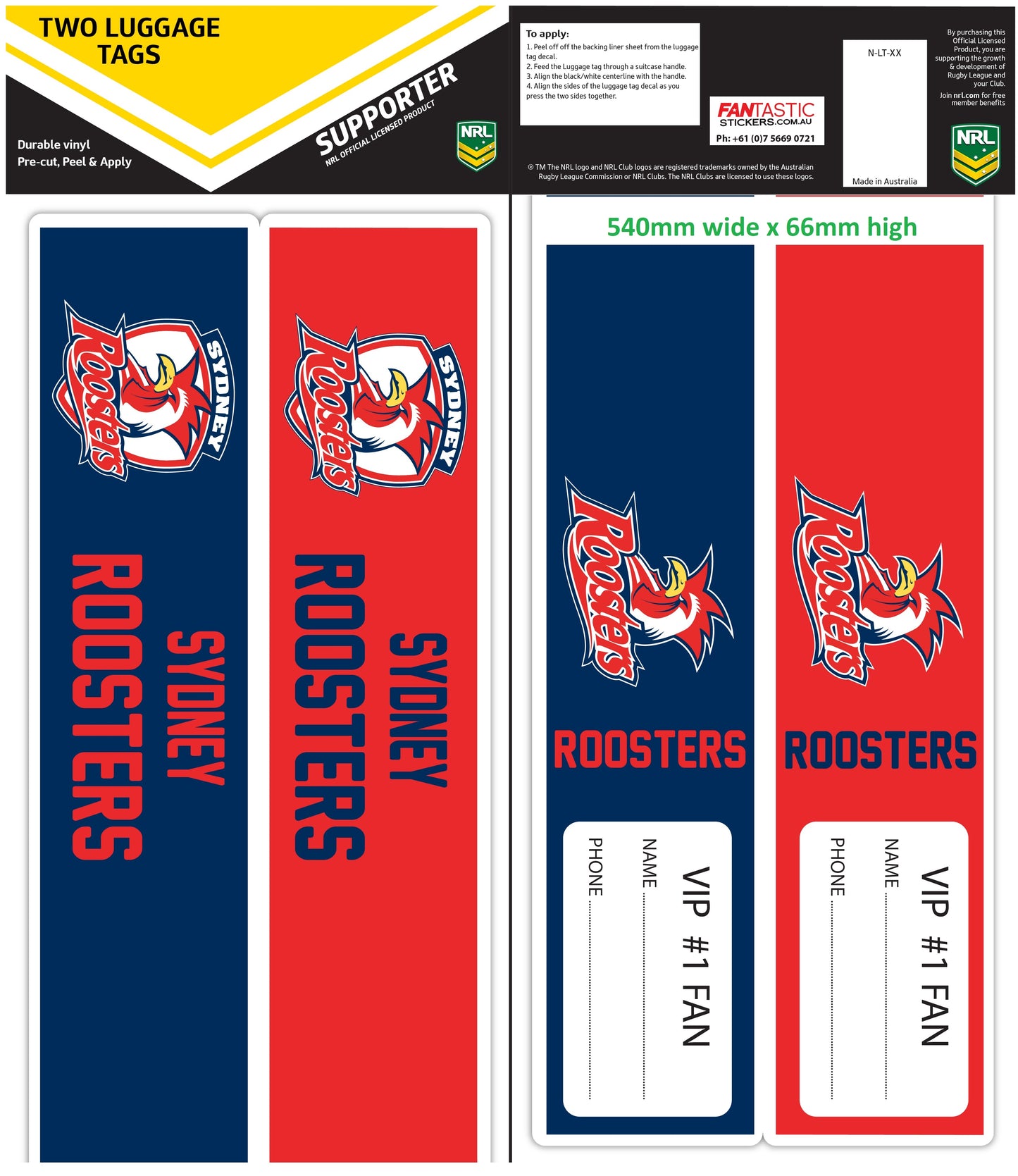 Roosters Luggage Tags