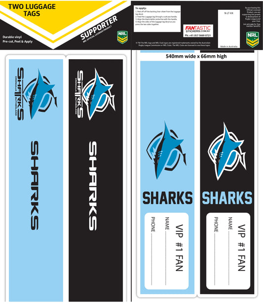 Sharks Luggage Tags