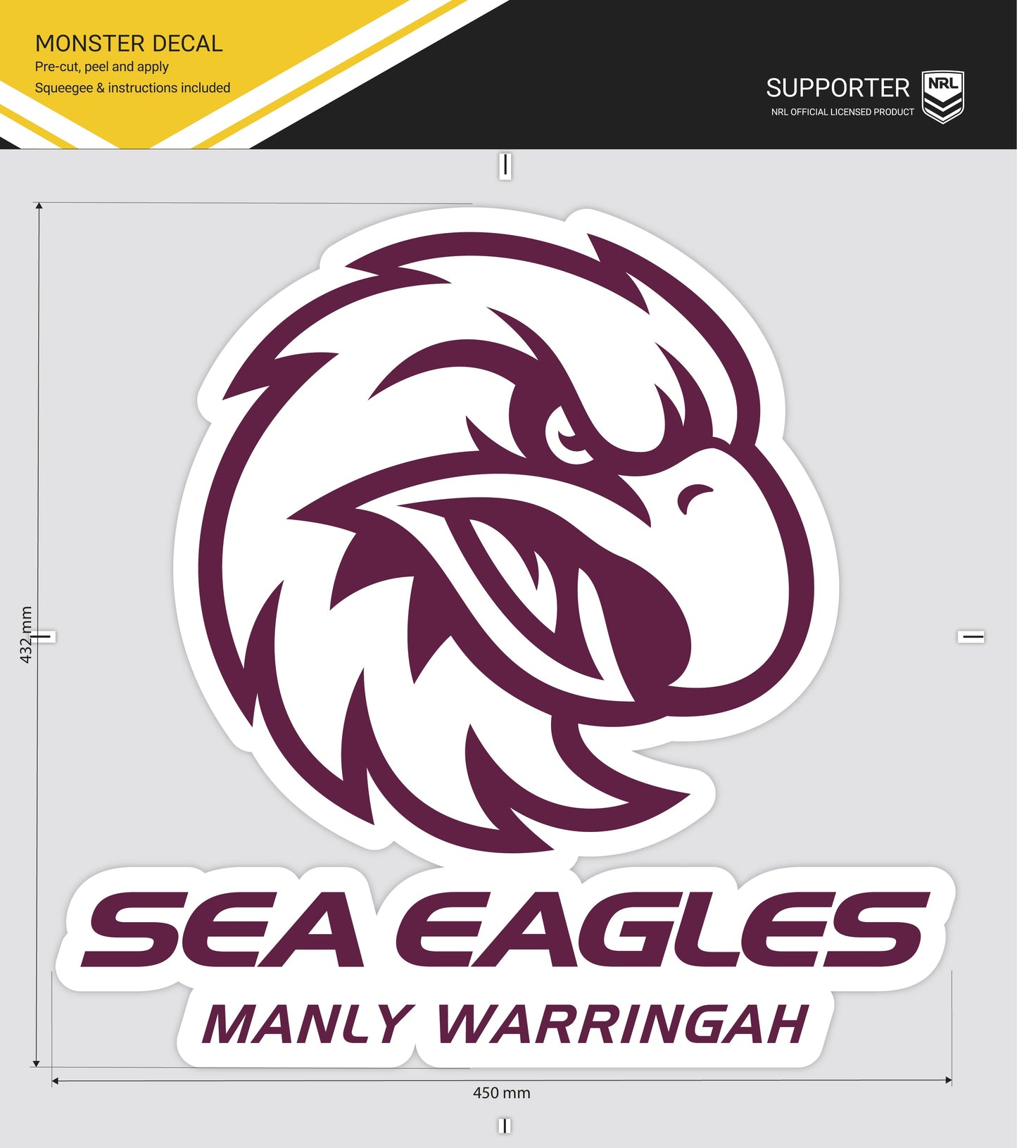 Sea Eagles Monster Decal (2024 logo)