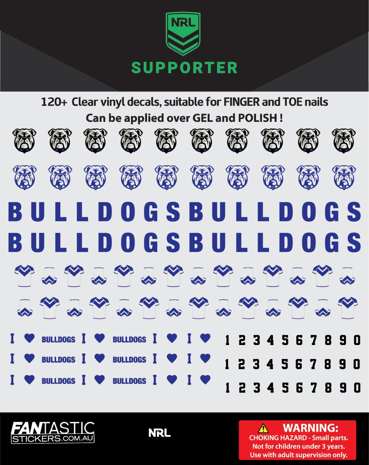 Bulldogs Nail Decals