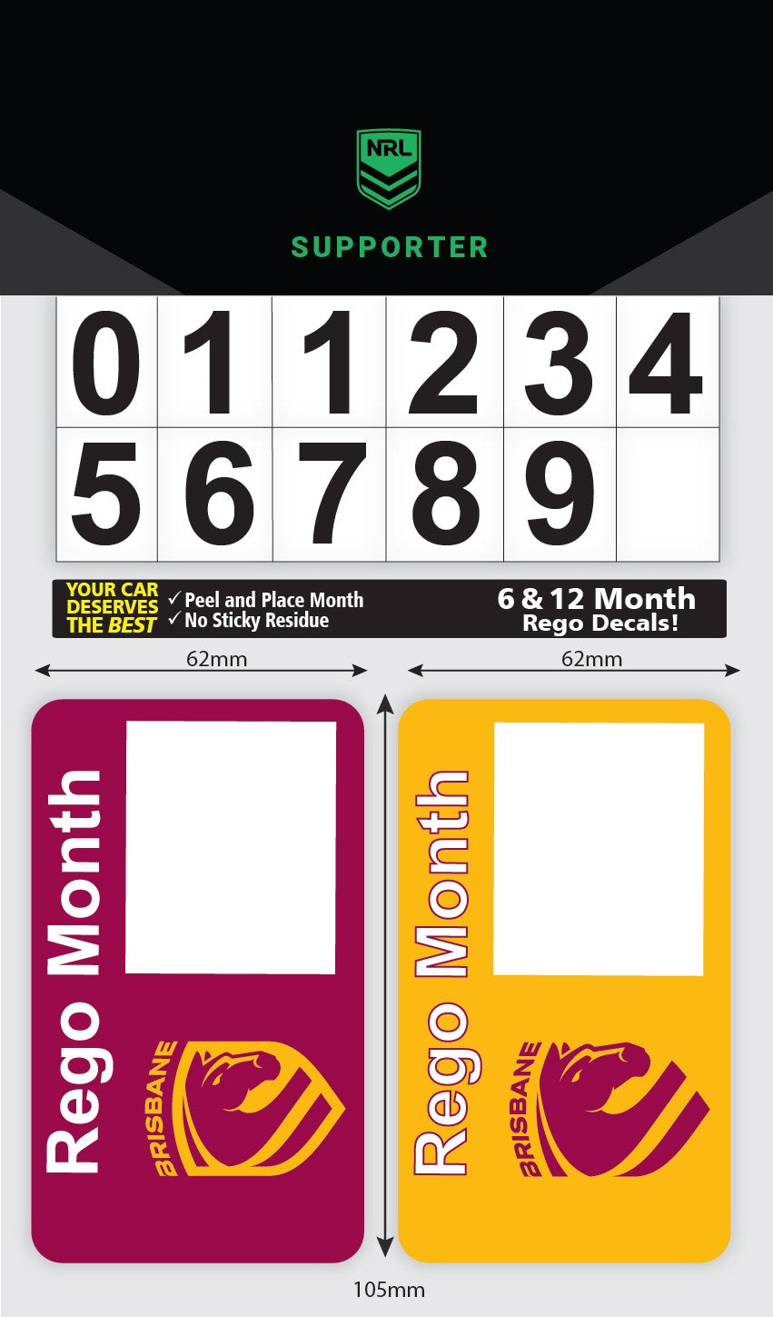 Broncos Rego Reminder Decals