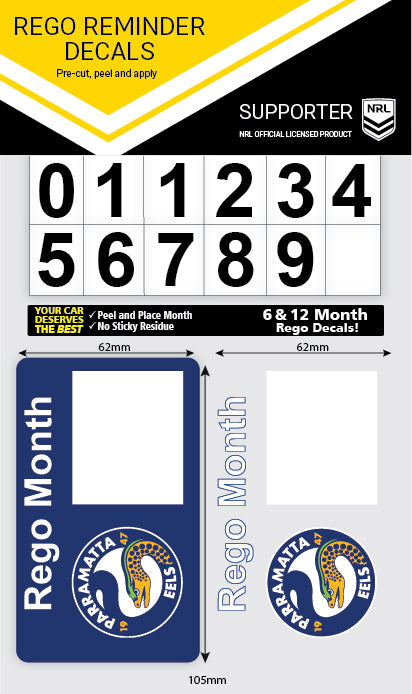 Eels Rego Reminder Decals