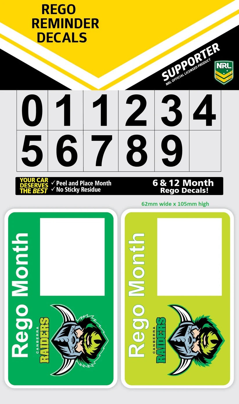Raiders Rego Reminder Decals