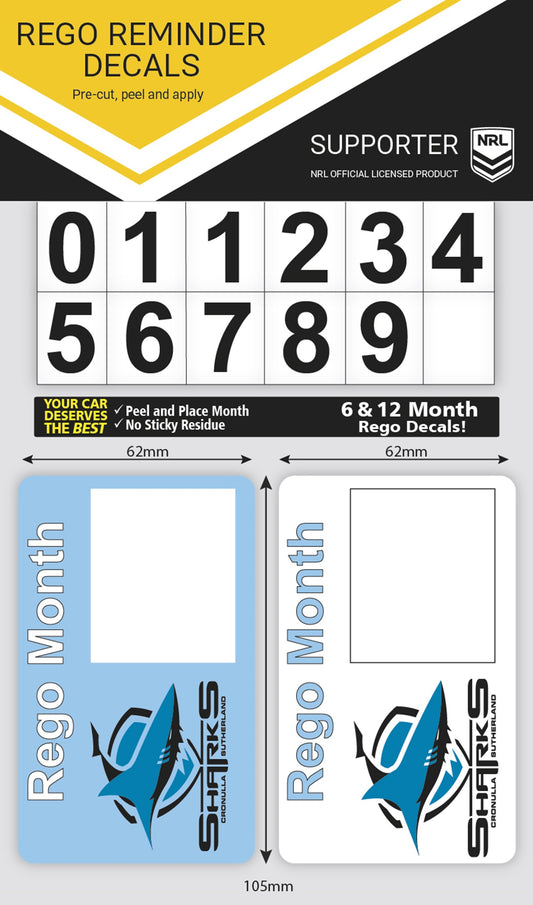 Sharks Rego Reminder Decals