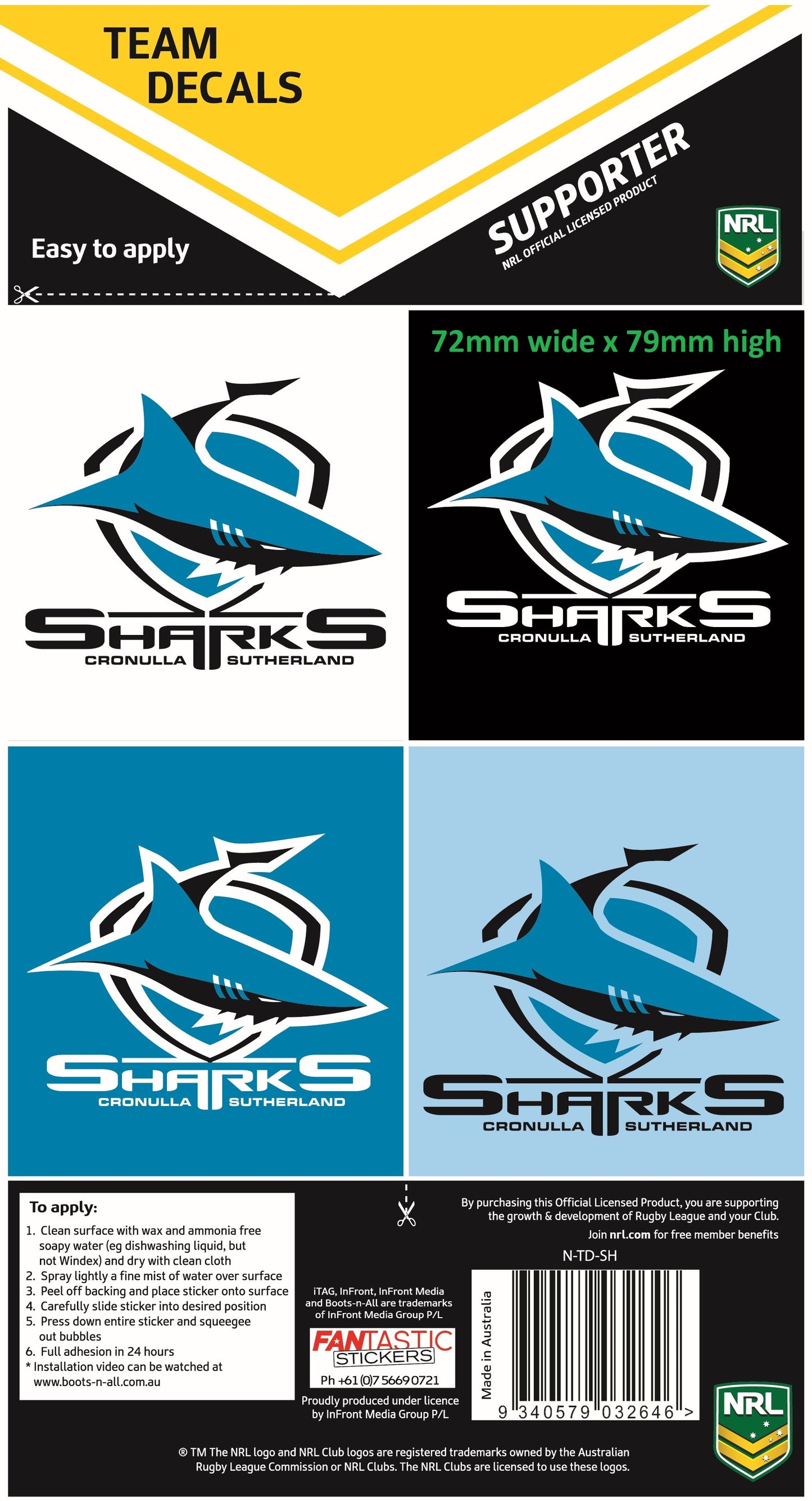Sharks Team Decals