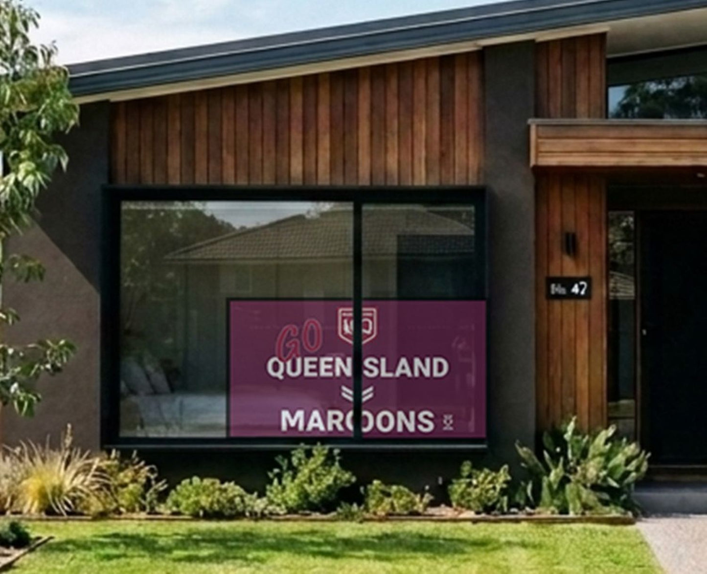 Repositionable Reuseable Recyclable One Way Vision Qld Maroons State of Origin Banner