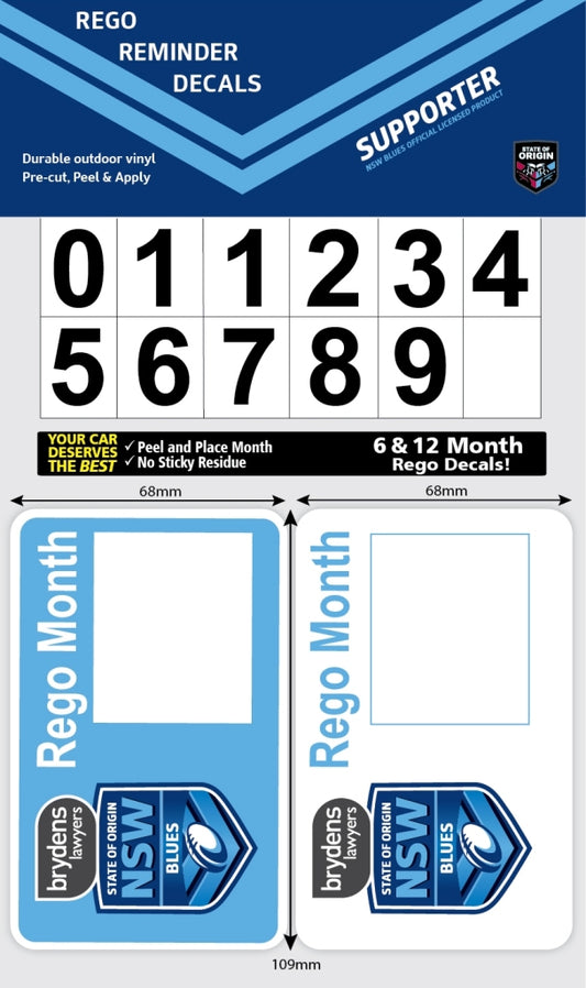 New South Wales Blues Rego Reminder Decals (2018)