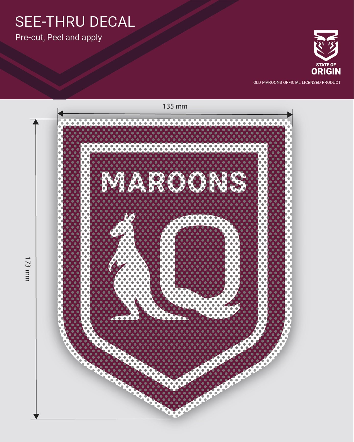 Queensland Maroons See-Thru Decal (2021)