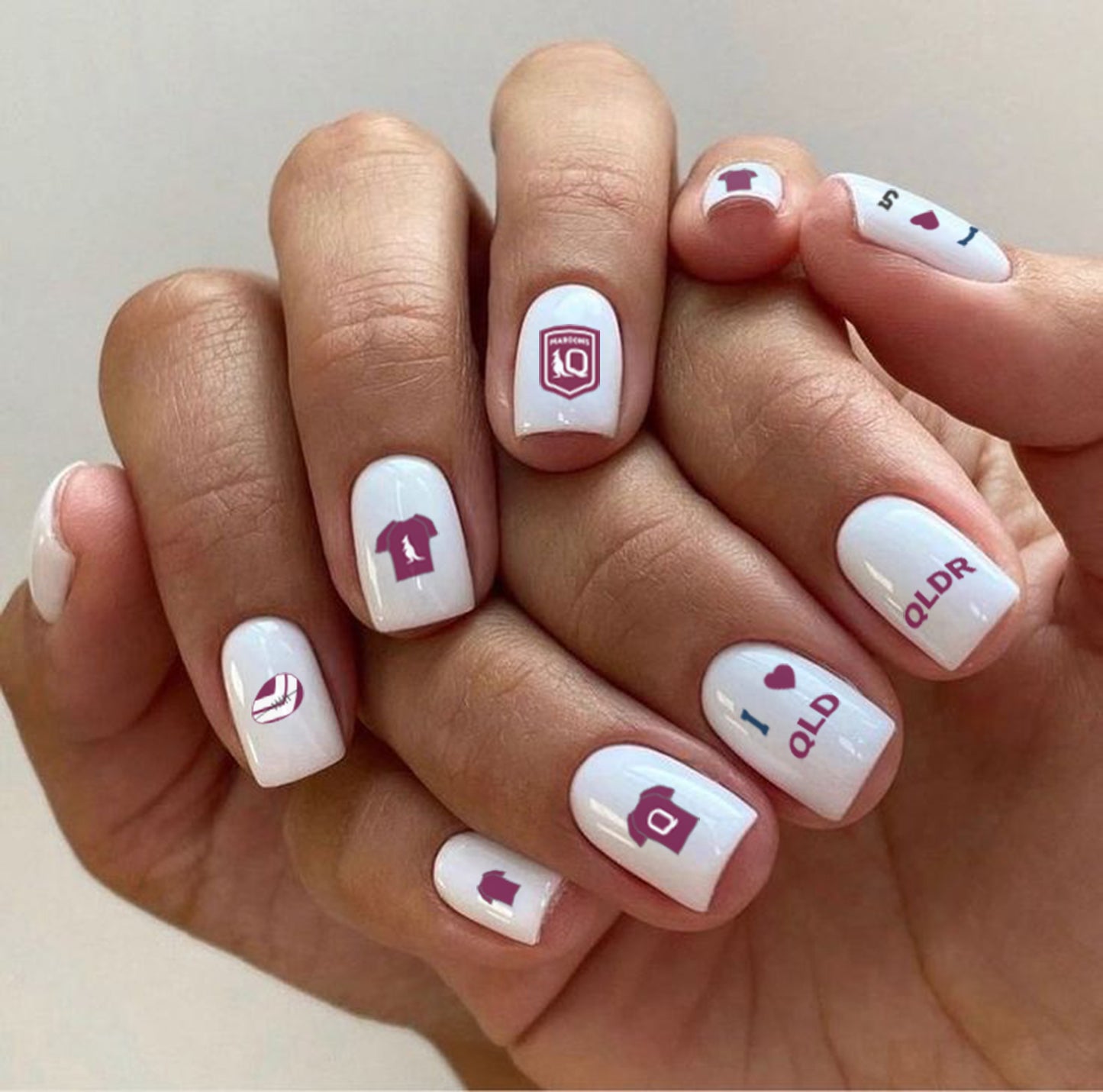 QLD Maroons Nail Decals Sheet