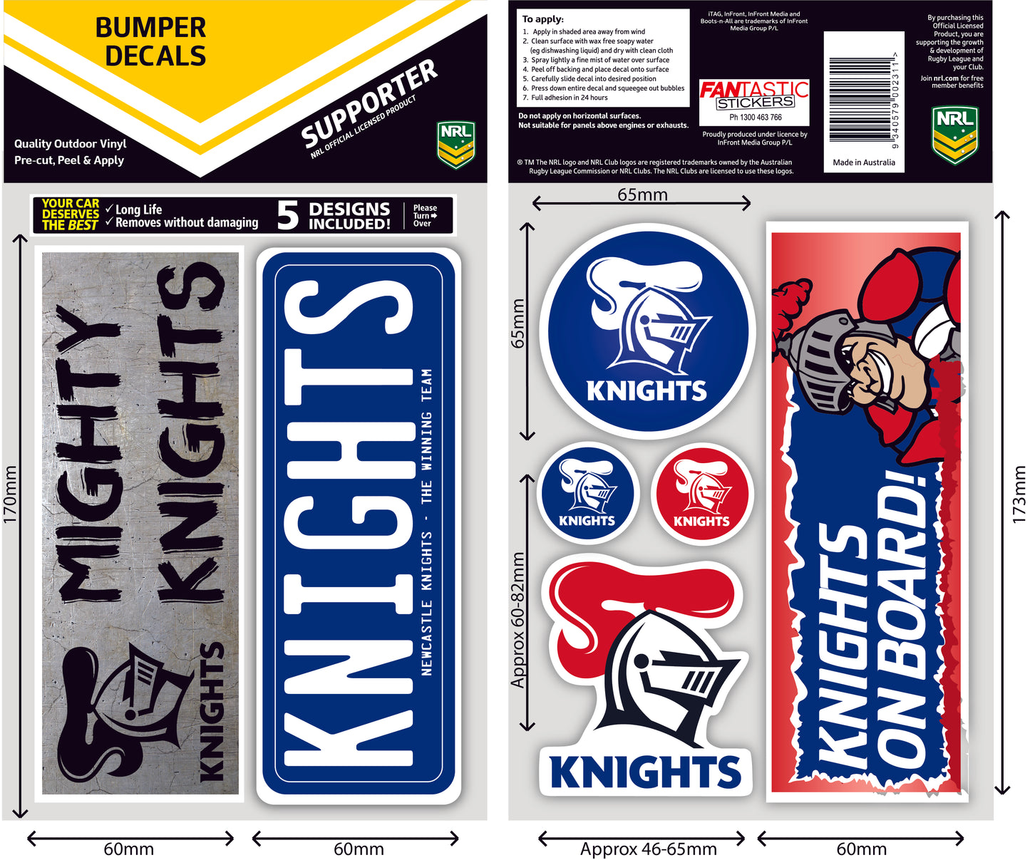 Knights Bumper Decal Sheet (2020)