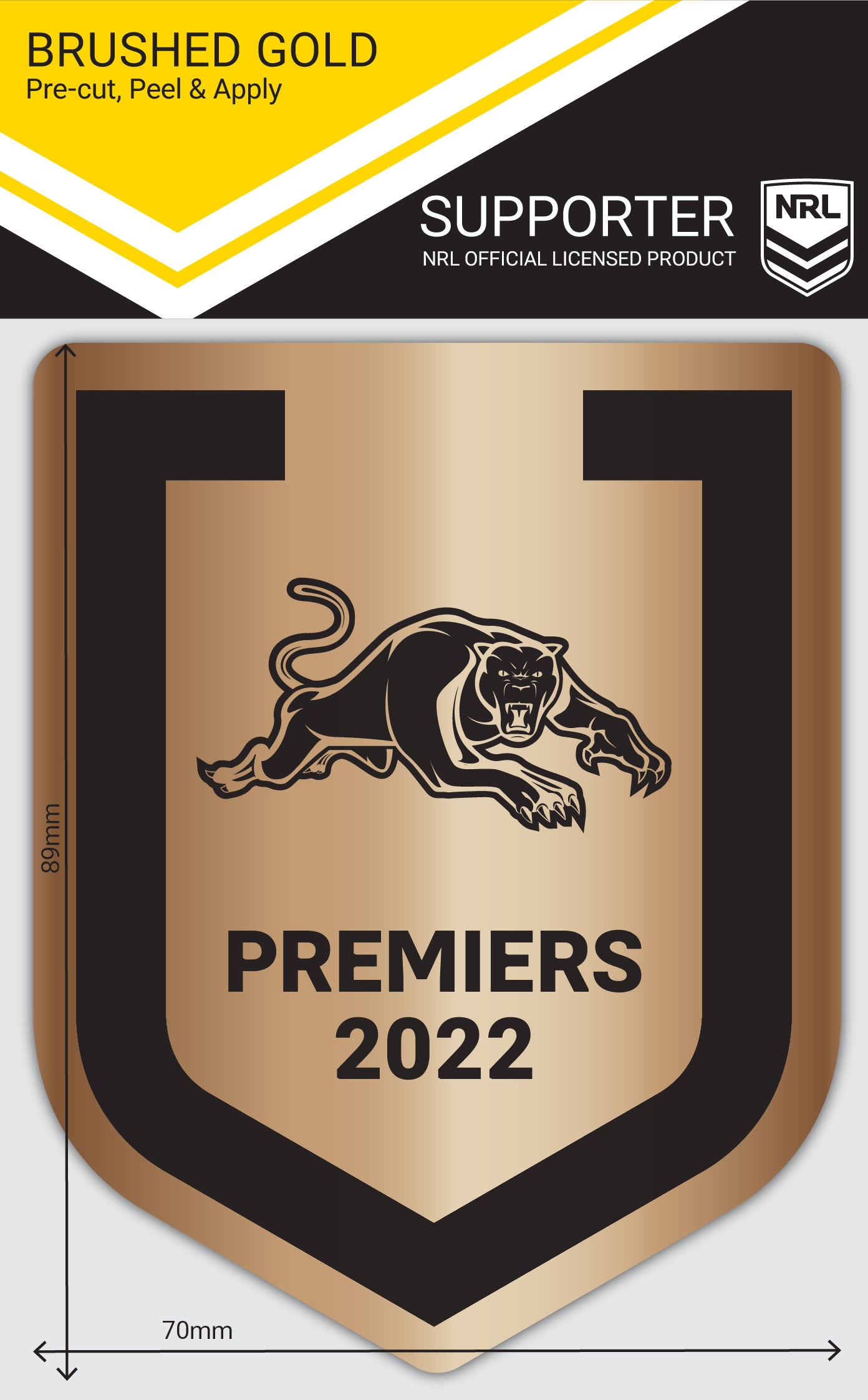Panthers 2022 Premiers Brushed Gold Decal