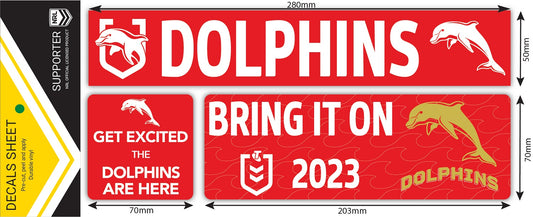 Dolphins Car Window Decals (Set of 3)