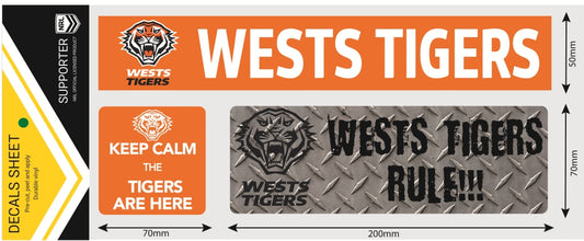 Wests Tigers Car Window Decals (Set of 3, 2022)