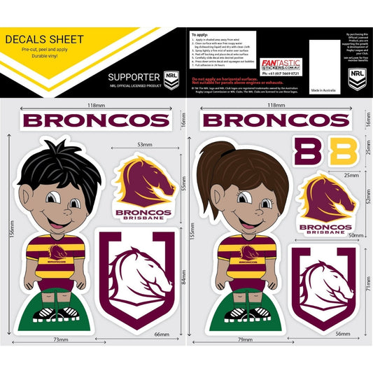 Broncos Boy/Girl Decals Sheet