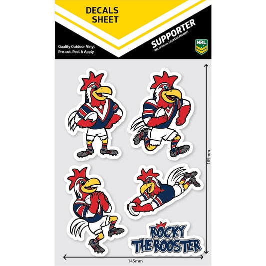 Roosters Mascot Decals Sheet