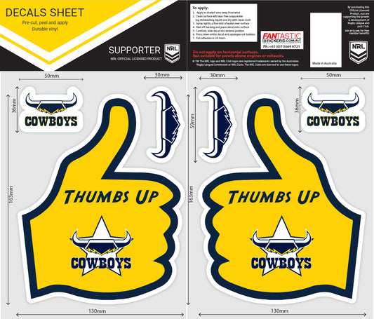Cowboys Thumbs Up Decals Sheet