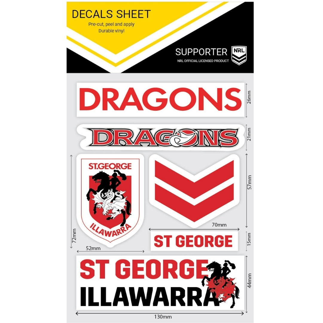 Dragons Wordmark Decals Sheet