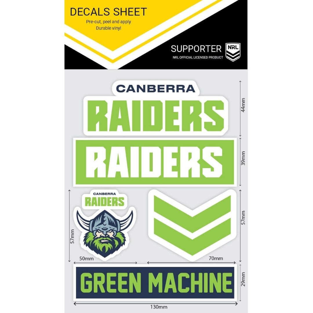Raiders Wordmark Decals Sheet (2020)