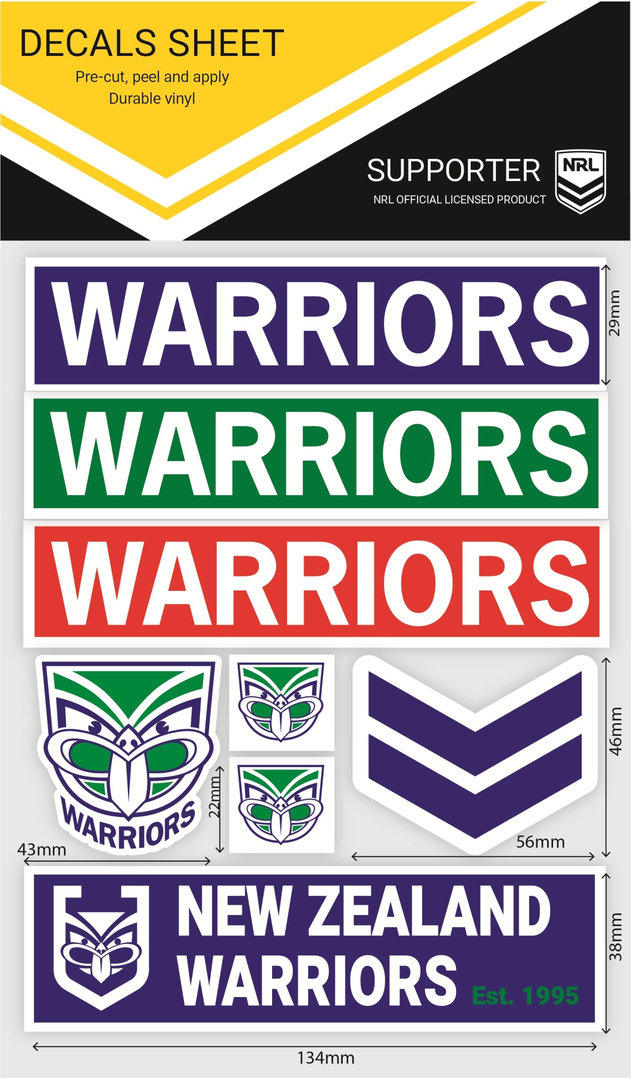 Warriors Wordmark Decals Sheet (2021)