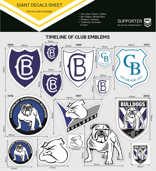 Bulldogs Giant Decals Sheet