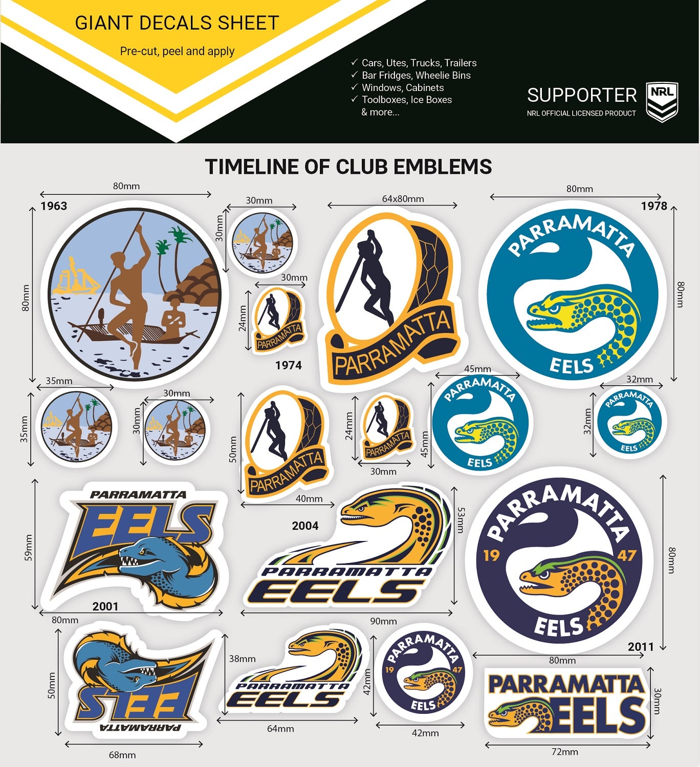 Eels Giant Decals Sheet