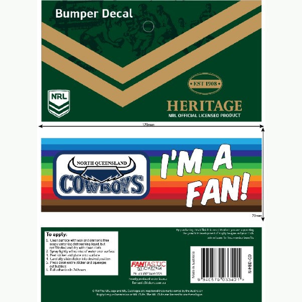 Cowboys Heritage Bumper Decal