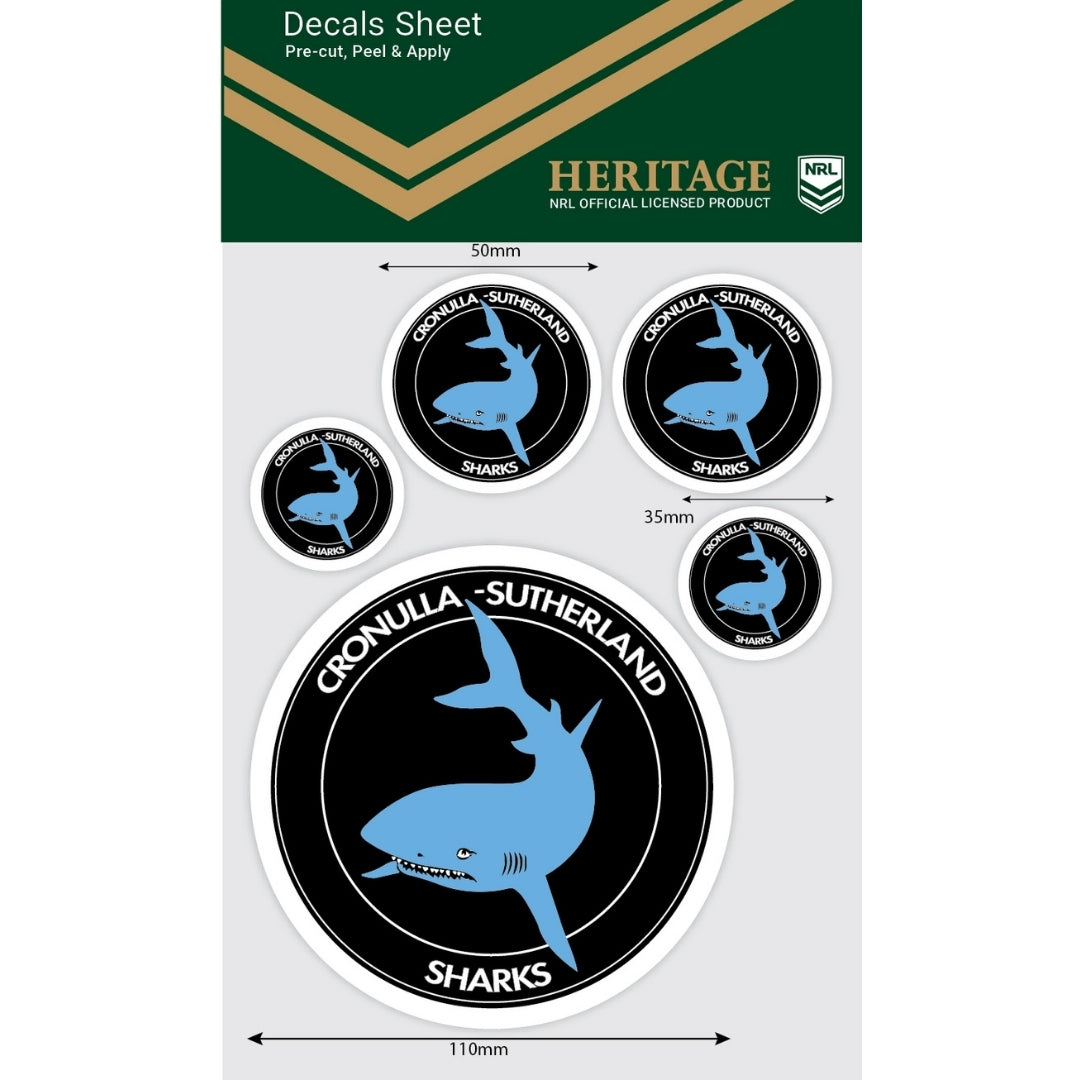 Sharks Heritage Decals Sheet