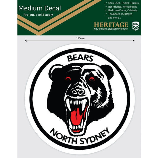 North Sydney BearsHeritage Medium Size Decals